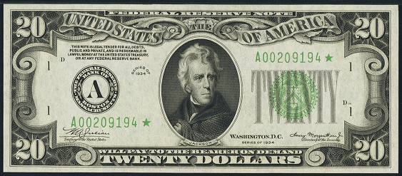 1934 20 Dollar Bill